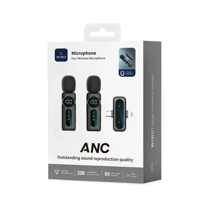 WiWU Wi-WM007 Dual Wireless Lavalier Microphone System